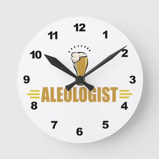 Lustiges Bier Runde Wanduhr (Vorderseite)