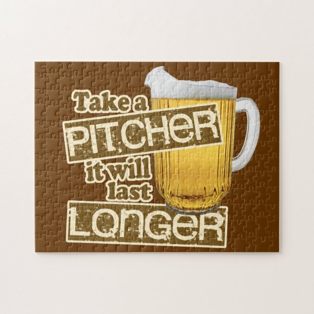 Lustiges Bier-trinkender Spaß Puzzle (Horizontal)
