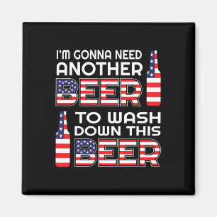 Lustiges Biertrinken USA-Flagge 4. Juli Magnet