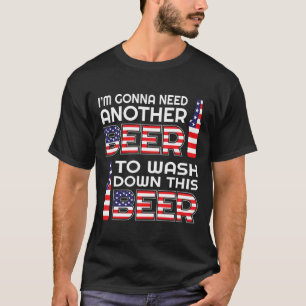 Lustiges Biertrinken USA-Flagge 4. Juli T-Shirt