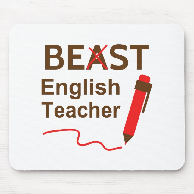Lustiges Biest oder bester Englischlehrer Mousepad (Vorne)