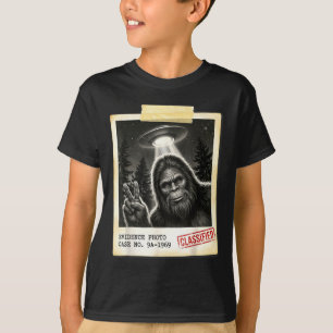 Lustiges Bigfoot-Alien-UFO-Vintage-Beweisfoto T-Shirt