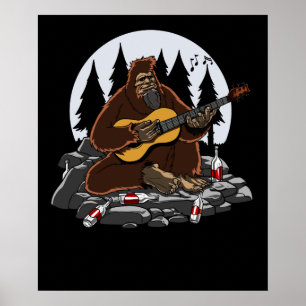 Lustiges Bigfoot-GebirgsCampings-Wandern Poster