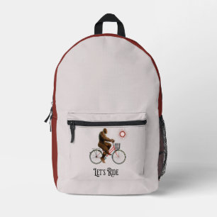 Lustiges Bigfoot-Radabenteuer Retro Bedruckter Rucksack