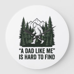 Lustiges Bigfoot-Vater Vintage-Forest-Shirt-Design Große Wanduhr