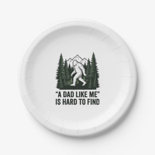 Lustiges Bigfoot-Vater Vintage-Wald-Shirt-Design_1 Pappteller