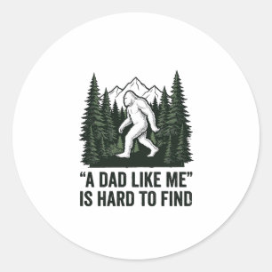 Lustiges Bigfoot-Vater Vintage-Wald-Shirt-Design_1 Runder Aufkleber