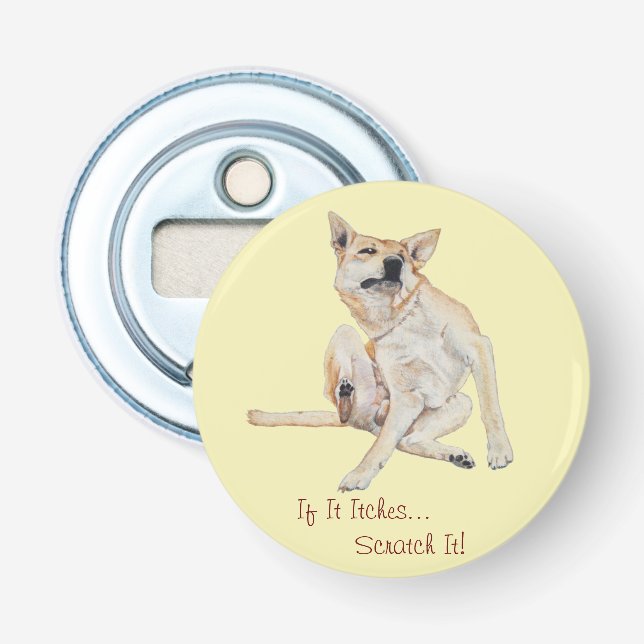 lustiges Bild des Hundes mit lustigem Slogan Flaschenöffner (Vorderseite)