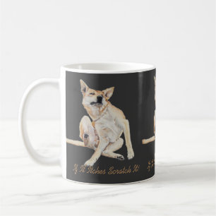 lustiges Bild juckender Hunde mit Slogan Kaffeetasse