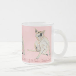 lustiges Bild juckender Hunde mit Slogan Mattglastasse