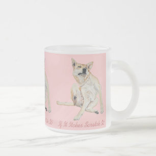lustiges Bild juckender Hunde mit Slogan Mattglastasse