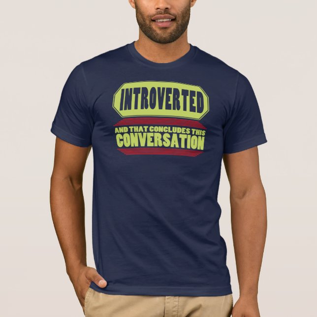 Lustiges Blau Introvert T - Shirt (Vorderseite)