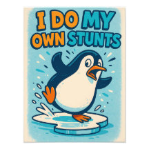 Lustiges Blaues Pinguin Eislaufen Zitat Design