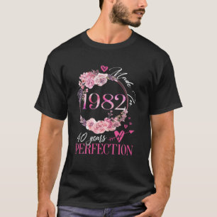 Lustiges Blumiges 1982 Vintage 40 Jahre Altes 40.  T-Shirt