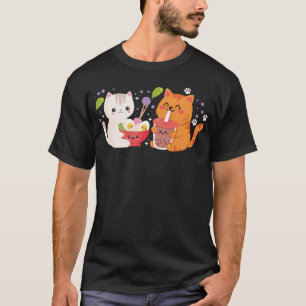 Lustiges Boba Ramen Katzen Kawaii Anime Japan T-Sh T-Shirt