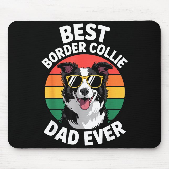 Lustiges Border Collie-Design für Männer Papa Bord Mousepad (Vorne)