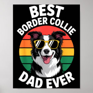 Lustiges Border Collie-Design für Männer Papa Bord Poster