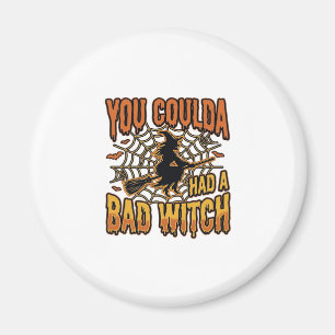 Lustiges Böse Hexe Halloween Vintage Gravur Design Magnet