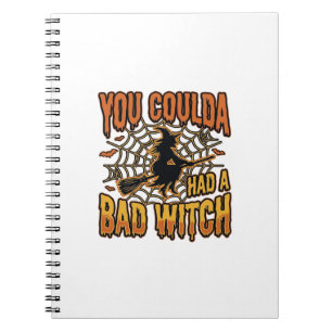 Lustiges Böse Hexe Halloween Vintage Gravur Design Notizblock