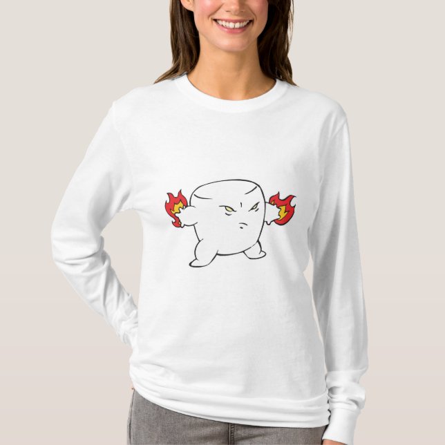 lustiges böse Marshmallow T-Shirt (Vorderseite)