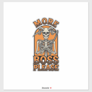 Lustiges Boss-Skelett Vintage-Halloween-Shirt_1 Aufkleber