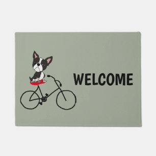 Lustiges Boston-Terrier Reitfahrrad Fußmatte
