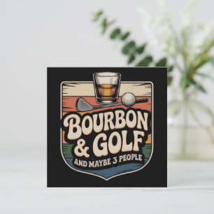 Lustiges Bourbon-Golf-Golfer-Vater-Geschenk Vintag Einladung