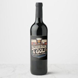 Lustiges Bourbon-Golf-Golfer-Vater-Geschenk Vintag Weinetikett