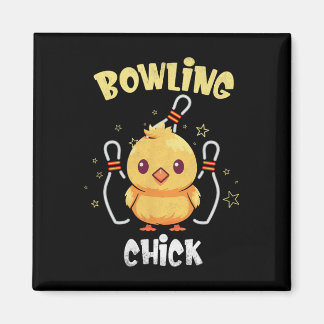 Lustiges Bowling-Huhn Athlet Kegelbruder Männer Fr Magnet