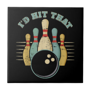 Lustiges Bowling Vintage T-Shirt Ich Würde Das Tre Fliese