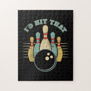 Lustiges Bowling Vintage T-Shirt Ich Würde Das Tre Puzzle
