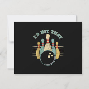 Lustiges Bowling Vintage T-Shirt Ich Würde Das Tre RSVP Karte