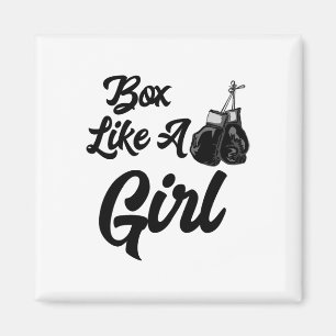Lustiges Boxen Wie Ein Mädchen T-Shirt T-Shirt Box Magnet