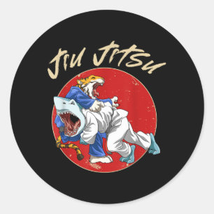 Lustiges brasilianisches Jiu Jitsu und Ringen Runder Aufkleber