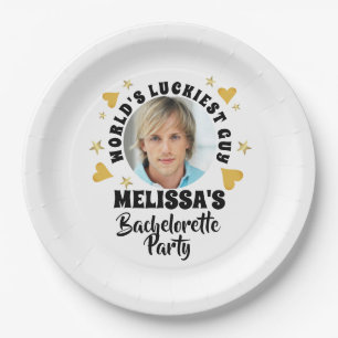 Lustiges Bräutigam-Gesicht Foto Junggesellinnenabs Pappteller