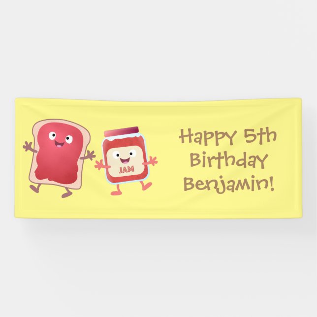 Lustiges Brot und Marmeladenfiguren Banner (Horizontal)