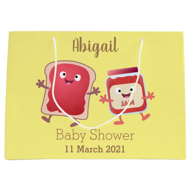 Lustiges Brot und Marmeladenfiguren Große Geschenktüte (Vorderseite)