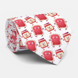 Lustiges Brot und Marmeladenfiguren Krawatte