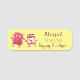 Lustiges Brot und Marmeladenfiguren Namensschild