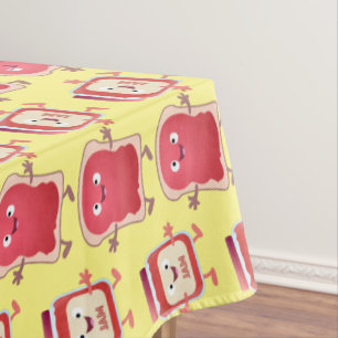 Lustiges Brot und Marmeladenfiguren Tischdecke