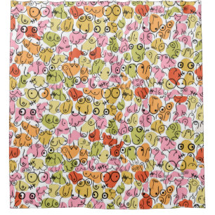 lustiges Brustdesign Duschvorhang