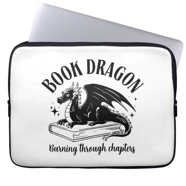 Lustiges Buch Drachen Fantasy Leser  Laptopschutzhülle (Vorderseite)