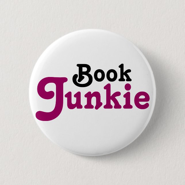 Lustiges Buch-Junkie-Lesegeschenk Button (Vorderseite)