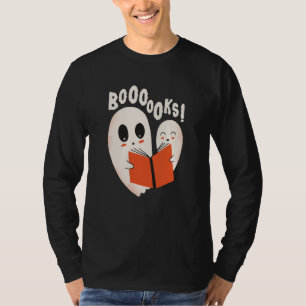 Lustiges Bücherwurm-Geist-Halloween-Kostüm Boooche T-Shirt