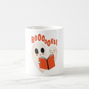 Lustiges Bücherwurm-Geist Halloween-Kostüm Boooook Kaffeetasse
