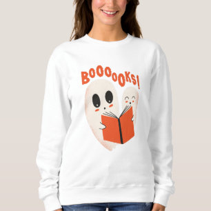 Lustiges Bücherwurm-Geist Halloween-Kostüm Boooook Sweatshirt