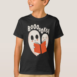 Lustiges Bücherwurm-Geist-Halloween-Kostüm Boooook T-Shirt