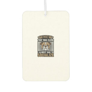 Lustiges Bulldogge Sozialisieren Vintage Vektor Sh Autolufterfrischer
