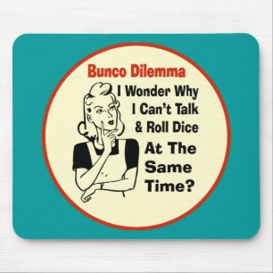 Lustiges Bunco Dilemma mit Retro Frau Mousepad