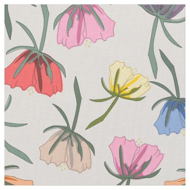 Lustiges bunter Blumenmuster auf Baumwolle Stoff (Nahaufnahme)